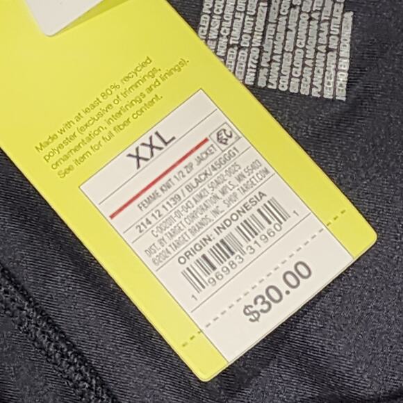 All in Motion Femme Knit 1/2 Zip Jacket Black XXL - Picture 7 of 9